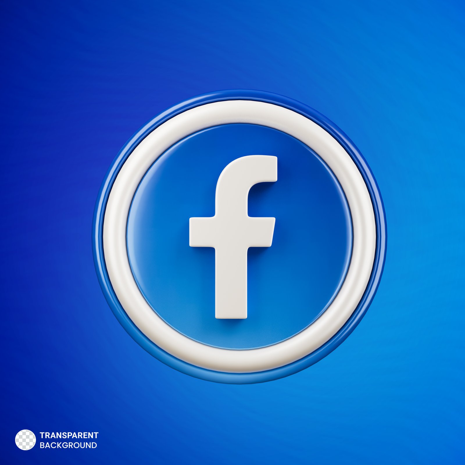 Facebook logo 3d social media icon isolated